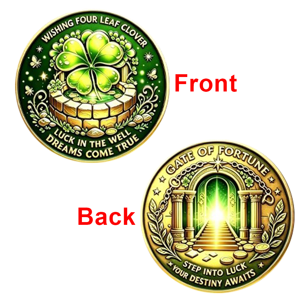5pcs Wishing Four Leaf Clover  - огляд і ціна Token Coin Mechanism